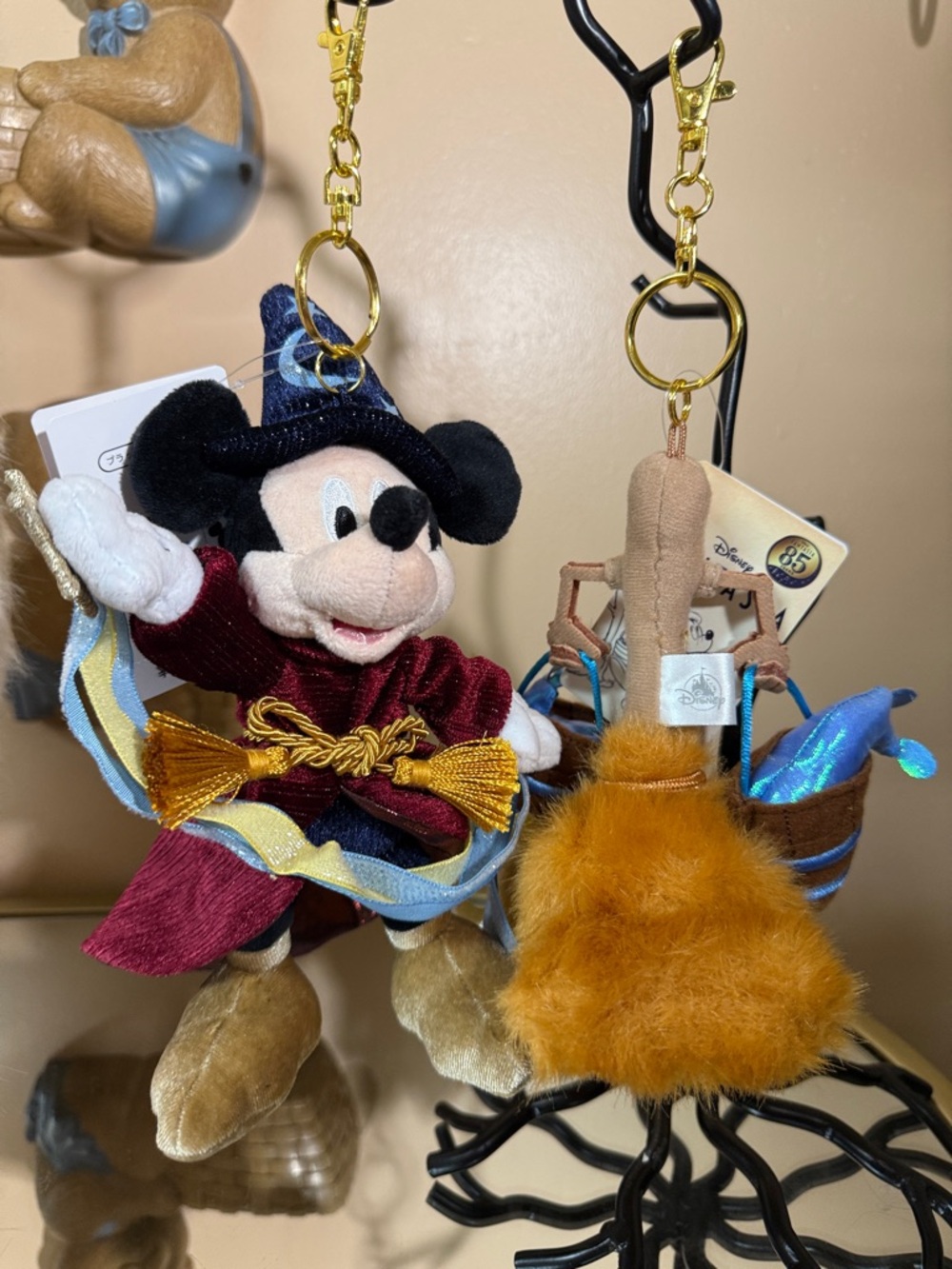 2 Tokyo Disney 85th Anniversary Fantasia Sorcerer Mickey Keychain